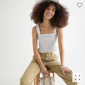 J.Crew smocked tube top in stripe